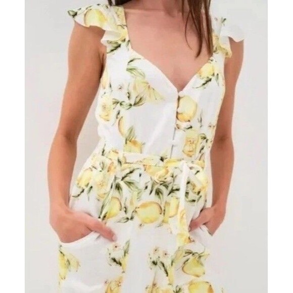 For Love and Lemons Limonada Jumpsuit Limon 31210 Romper Summer Outfit NWT Sz M - Picture 3 of 4